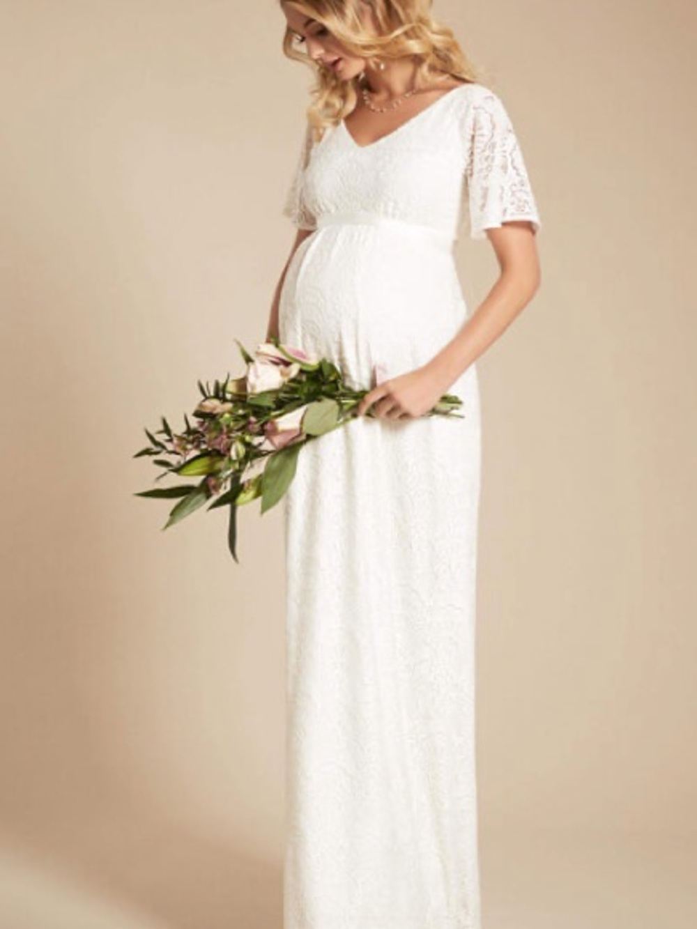 Edith Lace Kimono Maternity Gown